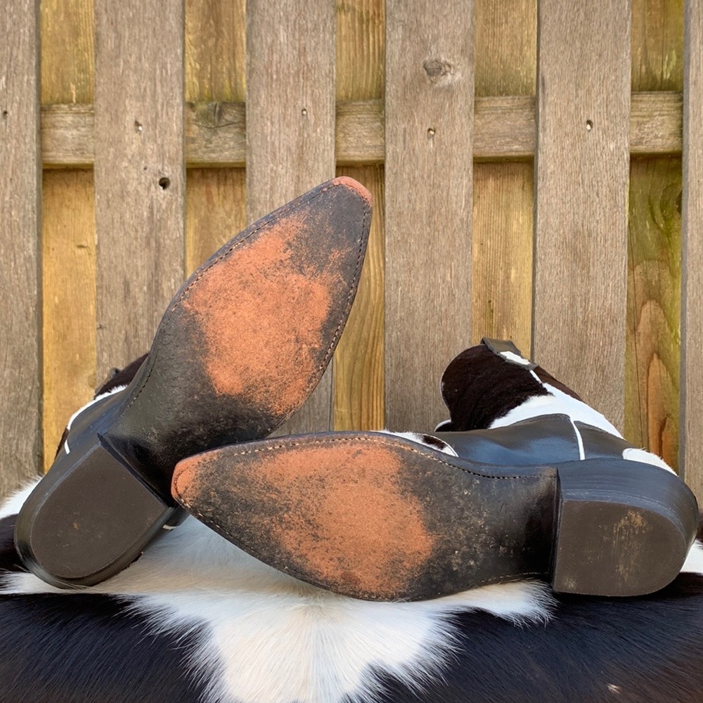 LUCCHESE Rare Cowhide Pony Calf Hair On Hide Cowgirl Cowboy Western Boots, 7 - Picture 6 of 12